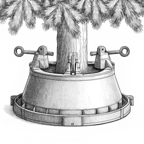 Step 3: Place tree in stand and let spikes bite into trunk