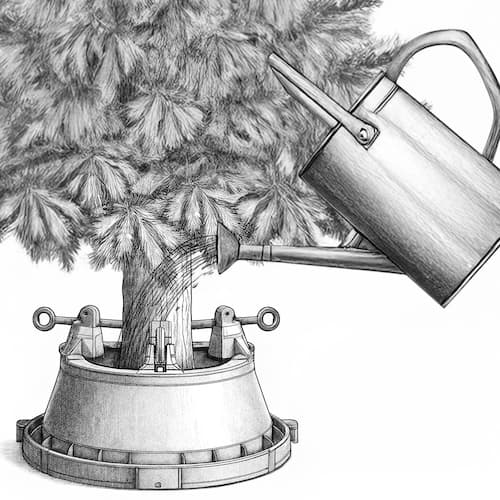 Step 5: Fill stand with water for tree hydration